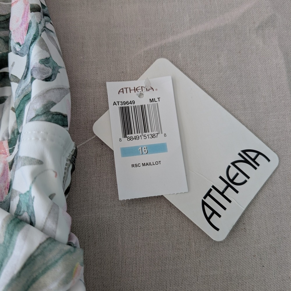 Women's Tropical Print Swimsuit Athena size 16 - Picture 7 of 8